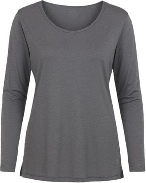 Conquista Dark Top With Long Batwing Sleeves - Gray