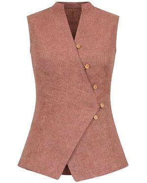 Lumina Eligma The Isla Linen Vest Ensemble - Pink