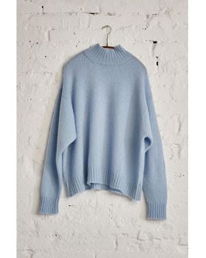 Vanilla&Chocolate Turtleneck Creamy Anise Jumper - Blue
