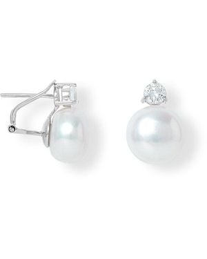 Pearls of the Orient Online Stella Cultured Freshwater Pearl & Cubic Zirconia Stud Earrings Set - White