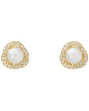 LÁTELITA London Rococo Pearl Stud Earrings - Metallic