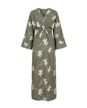 Tantra Spain Sl Dress With Draping - Green