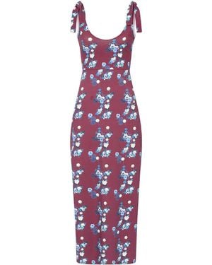 Sophie Cameron Davies Floral Cotton Maxi Dress - Purple