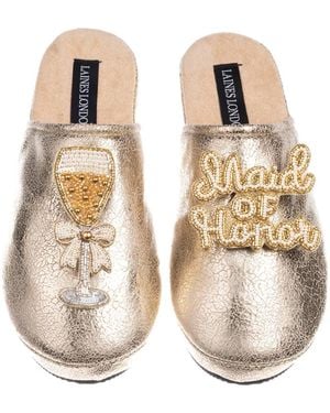 Laines London Softie Slippers With Maid Of Honour Brooches - Metallic