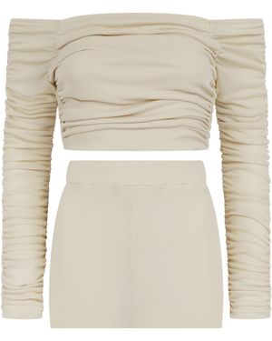 Celestine & Mae Neutrals Vinca Off Shoulder Top - Natural