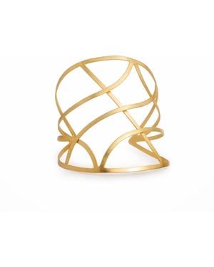 Meraki by Rashmi Bajaj Plated Fine Line Cuff Bracelet - Metallic