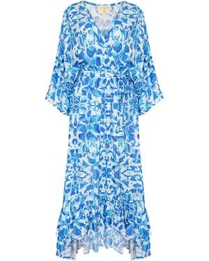Sophia Alexia Greek Goddess Mozambique Midaxi Dress - Blue