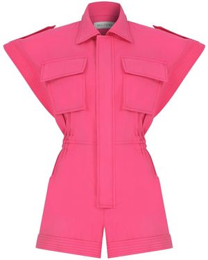 NAZLI CEREN Aleiada Playsuit In Virtual Pink