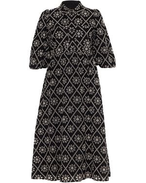Rose & Nancy Lucille And Broderie Dress - Black