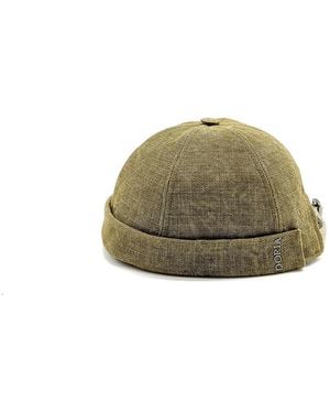 DORIA 1905 Washed Raw Linen Fabric Docker Cap - Green