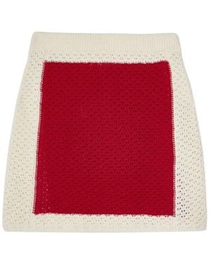 Thisisu Collection Nerina Colourblock Beachwear Knit Mini Skirt - Red