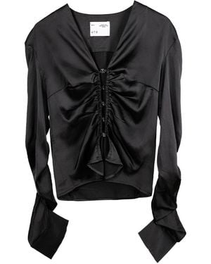 Ats the Label Lisa Cut Out Silk Top - Black