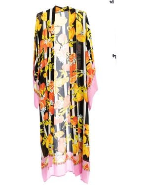 Saachi Citrus Print Kimono Long - Yellow