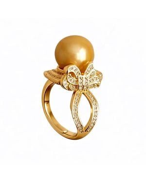 Ninemoo Soleil Golden Pearl Ring - Metallic