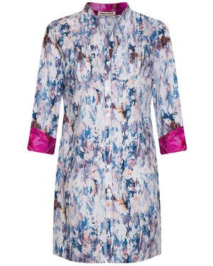 Unexpectedone Hellium Dress- - Natural Fabric Long Sleeve Short Dress - Blue