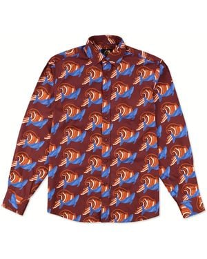 Gresham Blake Burgundy & Whale Shirt - White