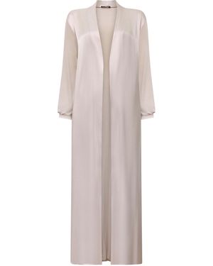 James Lakeland Neutrals Long Satin Cardigan - Natural