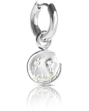 Kasun Smile Hoop Earrings – June – Moon Stoone - Metallic