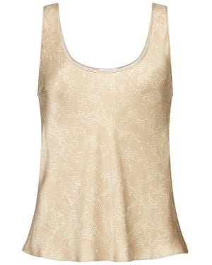 Lily Rou Neutrals Silk Ripple Camisole Tank Top - Natural