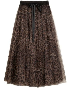 Tantra Spain Sl Long Leopart Print Skirt - Brown