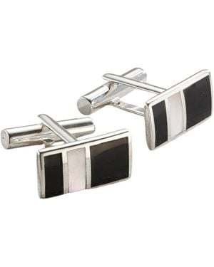 Posh Totty Designs Onyx And Mother-Of-Pearl Cufflinks - Multicolour