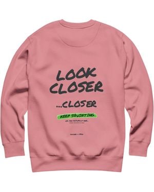 Anchor and Crew Rose Small Print Annotations Organic Cotton Sweatshirt - Pink