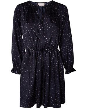 2KStyle Blaire Polka-Dot Satin Effect Mini Dress - Blue