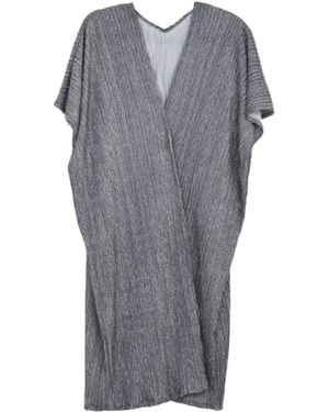 Saachi Pleated Metallic Kimono - Grey