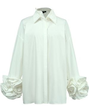 Smart and Joy Ruffle Sleeves Cotton Shirt - Green