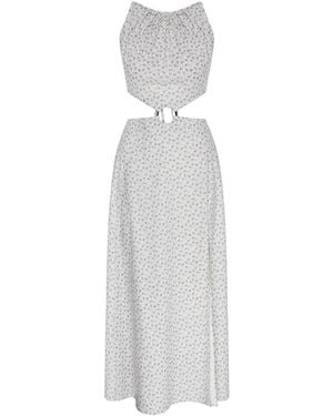 NAZLI CEREN Eloise Ring-Embellished Cotton Dress - White