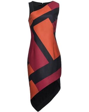 Smart and Joy Geometrical Print Asymmetrical Dress - Red