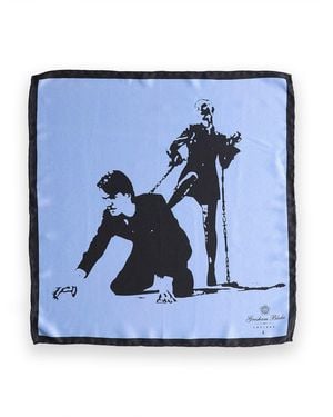 Gresham Blake Love, Honor & Obey Pocket Square - Blue