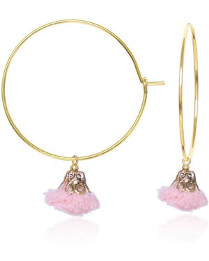 C.J.M Pom Pom Earrings - Pink