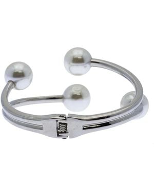 Saachi Hinged Pearl Cuff Bracelet - Metallic