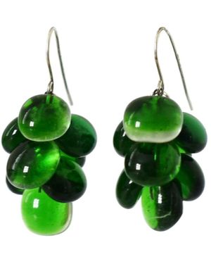 Laura Daili Forest Glass Cascading Earrings - Green