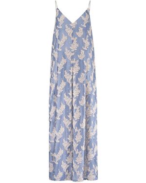 Traffic People Wisdom & Pearls And Embroidered Ithaca Jumpsuit - Blue