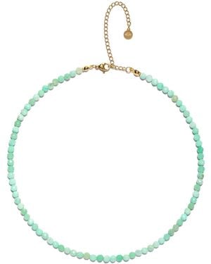 Seven Saints Chrysoprase And Luminous Abundance Choker Necklace, Gemstone Jewellery - Blue