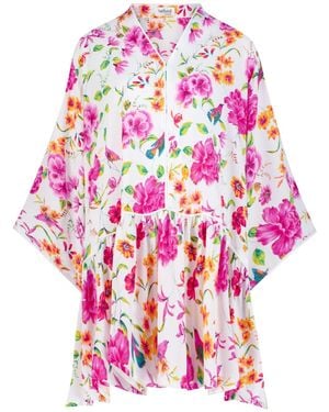 Belyed Handcraft Nelly – Floral Crepe Dress By Belyed - Pink