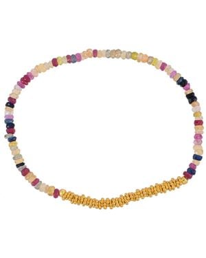Opium Jewels Disc Stretch Bracelet With Multi-Sapphires - Metallic