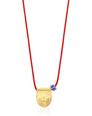 The Pheia String Necklace With Charm - Metallic
