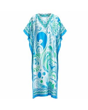 LOVEIST STORE Venice Silky Satin Kaftan - Blue