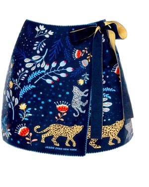 Jessie Zhao New York Swim Cover Up Skirt-Amazon Rainforest - Blue