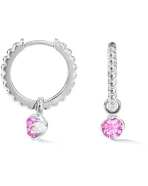 Dower & Hall Tourmaline Charm On Large Dotty Orissa Hoops - Metallic
