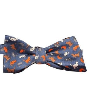 Lazyjack Press Cat's Meow Bow Tie - Blue