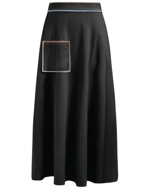 Roch Perel Colored Trim Pocket Skirt - Black