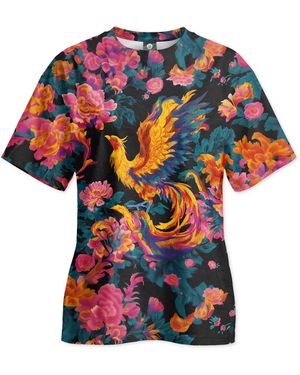 Aloha From Deer Phoenix Garden Oversize T-Shirt - Blue