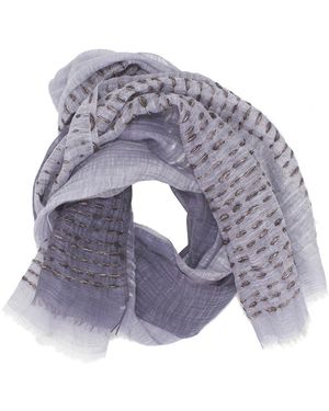 Sidney Byron Serena Cotton And Silk Scarf - Blue