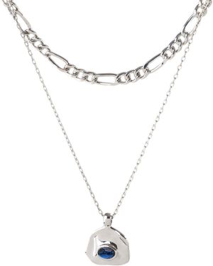Classicharms Aria Gemstone Pendant Necklace Layer Set-Royal - Metallic