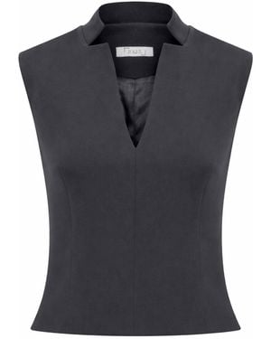 Maan Istanbul High Neck Blouse - Blue