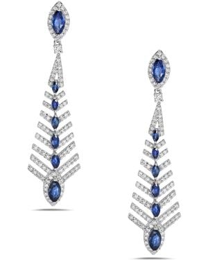 Artisan Marquise Sapphire & Diamond Dangle Earrings - Blue